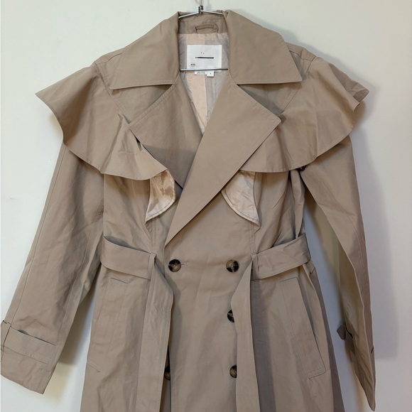 NWOT Anthropologie Ruffled Trench Coat Size Small - Picture 4 of 15